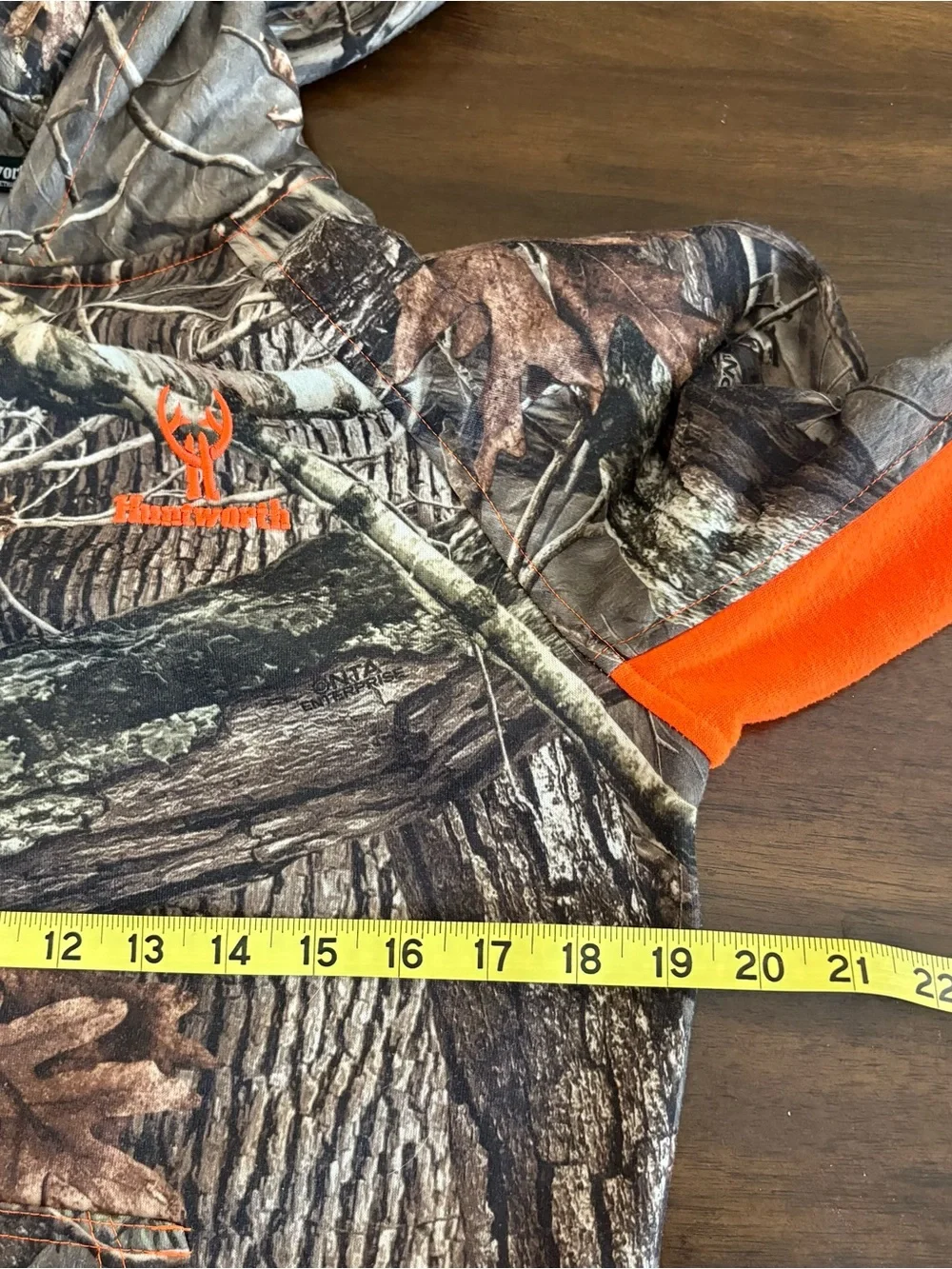 Huntworth Youth Large Camoflauge Orange Hunting Sweatshirt Some Wear Warm Fall
